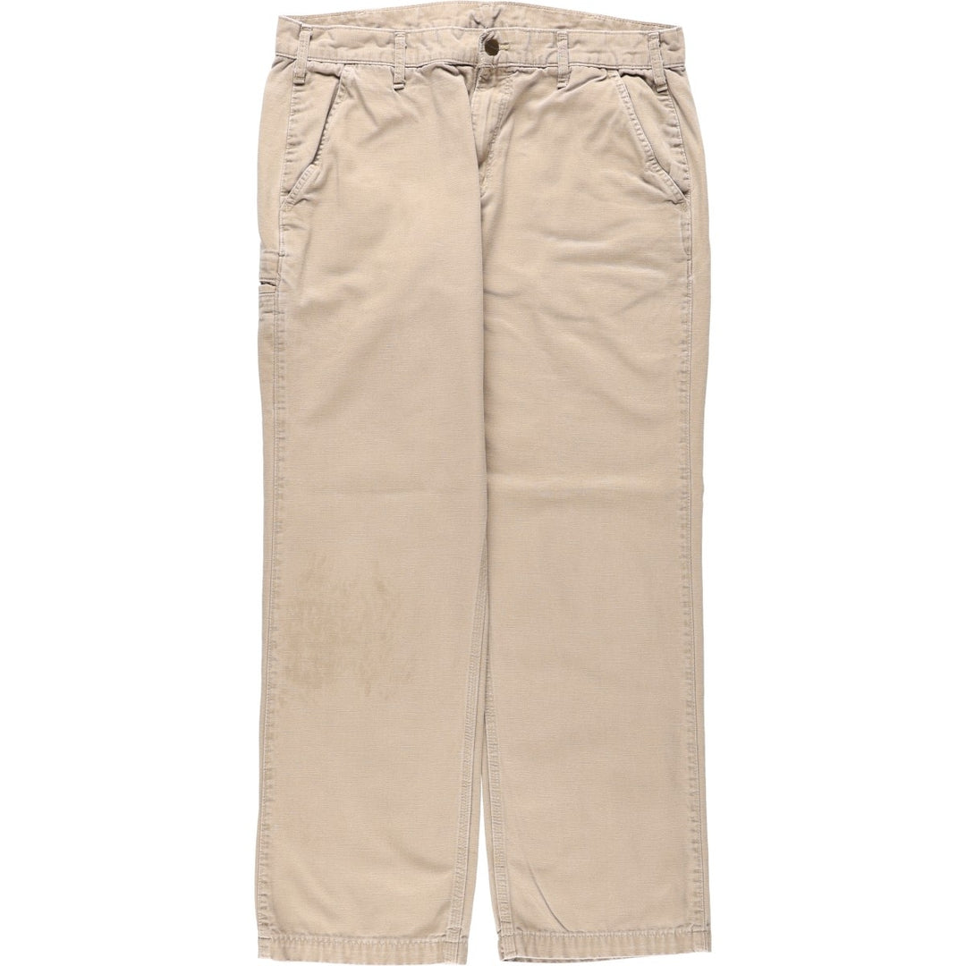 Carhartt Dungaree Fit Duck Work Pants, Men's, Size 35 cotton beige type brown Vintage Second Hand