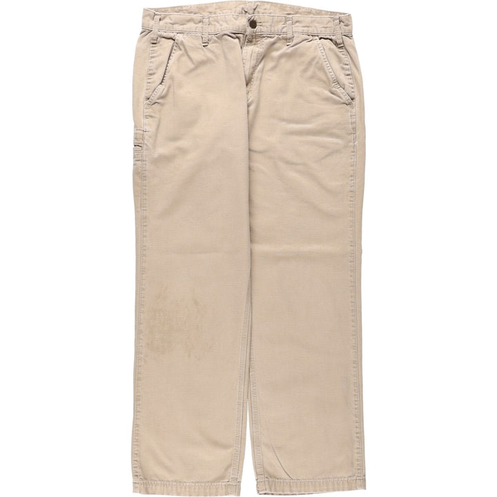 Carhartt Dungaree Fit Duck Work Pants, Men's, Size 35 cotton beige type brown Vintage Second Hand