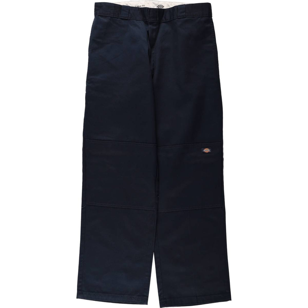 Dickies Loose Fit Double Knee Work Pants Men's W36 polyester navy blue type Vintage Second Hand