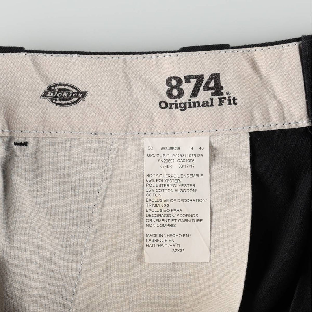 Dickies 874 Original Fit Work Pants, Men's W32 (approx.) polyester black type Vintage Second Hand