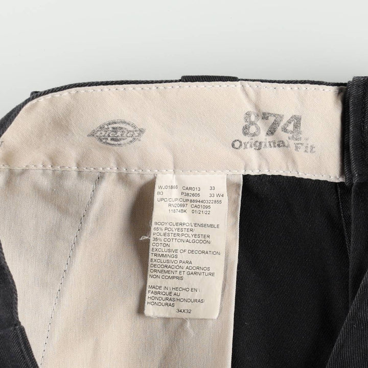 Dickies 874 Original Fit Work Pants, Men's, Size W34 polyester black type Vintage Second Hand
