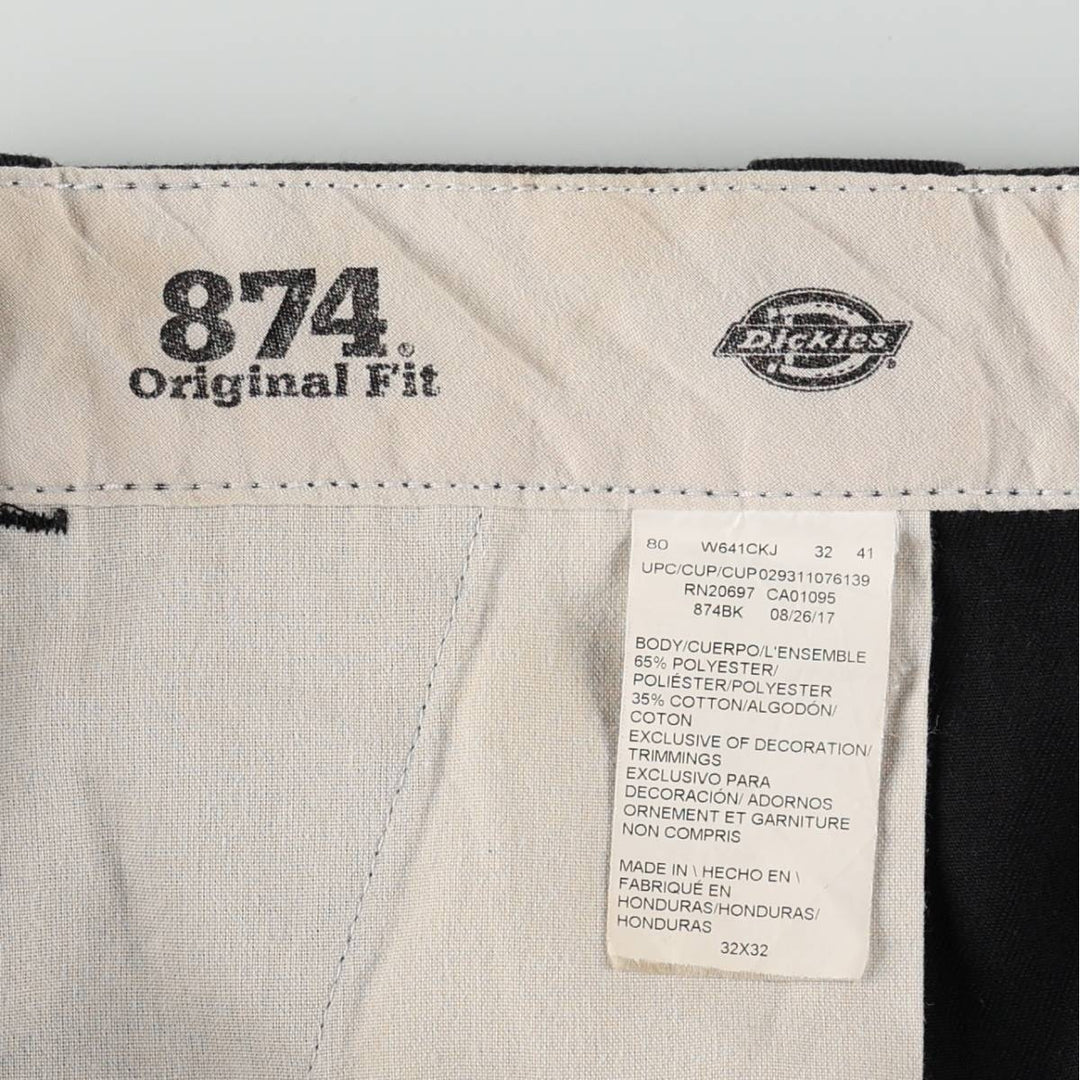 Dickies 874 Original Fit Work Pants, Men's W32 (approx.) polyester black type Vintage Second Hand