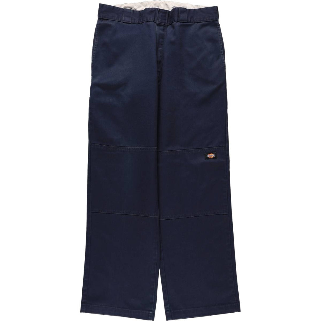Dickies Loose Fit Double Knee Work Pants Men's W34 polyester navy blue type Vintage Second Hand