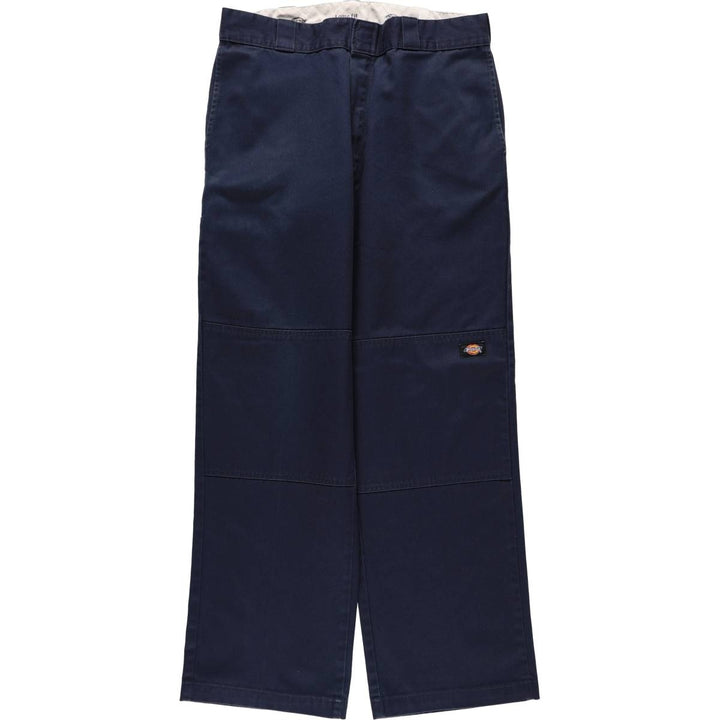 Dickies Loose Fit Double Knee Work Pants Men's W34 polyester navy blue type Vintage Second Hand