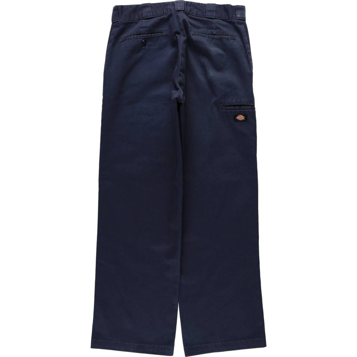 Dickies Loose Fit Double Knee Work Pants Men's W34 polyester navy blue type Vintage Second Hand