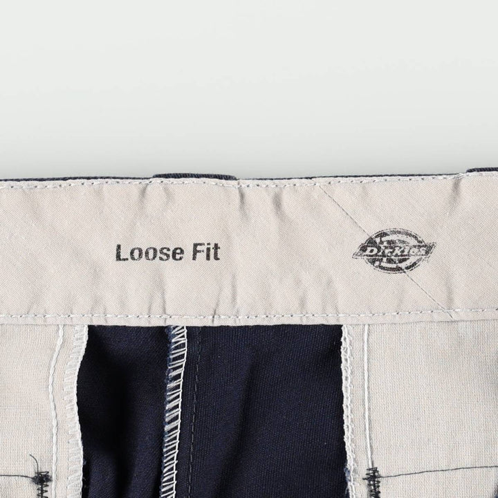 Dickies Loose Fit Double Knee Work Pants Men's W34 polyester navy blue type Vintage Second Hand