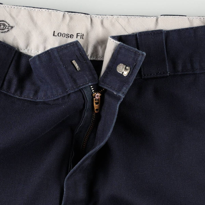 Dickies Loose Fit Double Knee Work Pants Men's W34 polyester navy blue type Vintage Second Hand