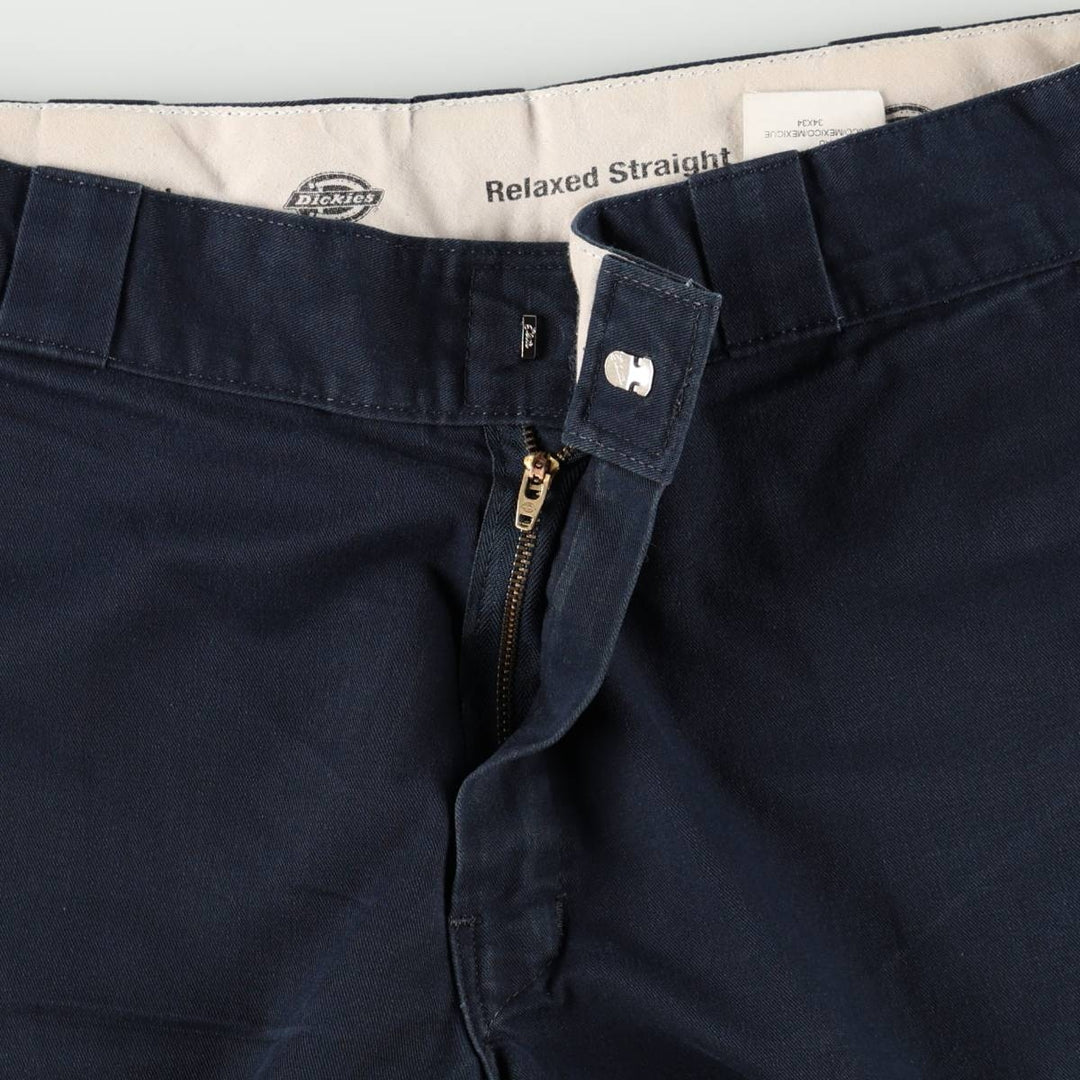 Dickies Relaxed Straight Double Knee Work Pants, Men's W35 (approx.) polyester navy blue type Vintage Second Hand