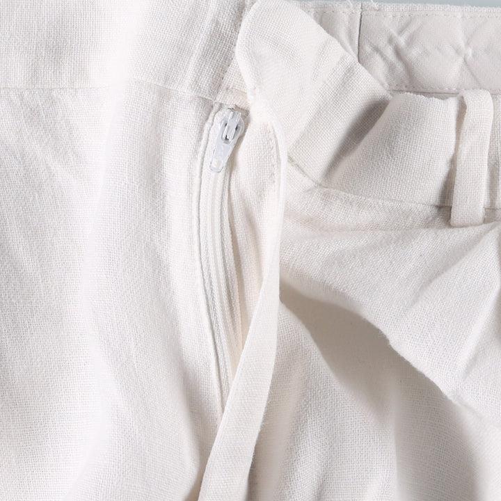Ralph Lauren POLO by Ralph Lauren Two-pleat linen pants slacks for men, size W36 linen white type Vintage Second Hand