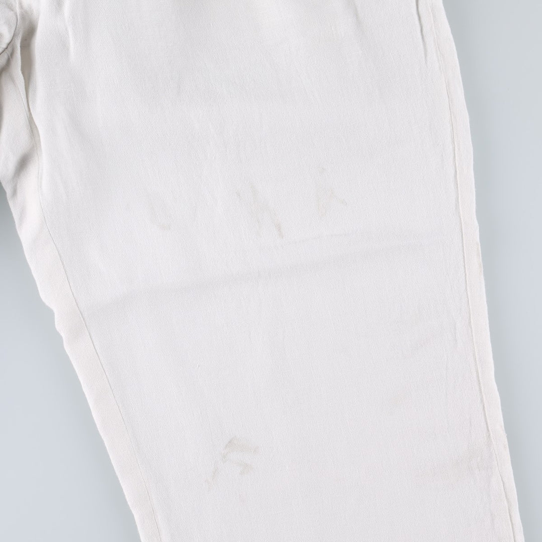 Ralph Lauren POLO by Ralph Lauren Two-pleat linen pants slacks for men, size W36 linen white type Vintage Second Hand