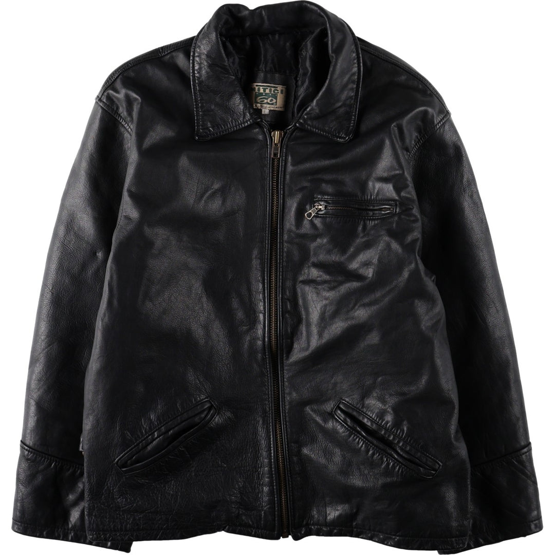 Mitici Anni 60 Leather Jacket, Made in Italy, Men's Size L (approx.) genuine leather black type Vintage Second Hand