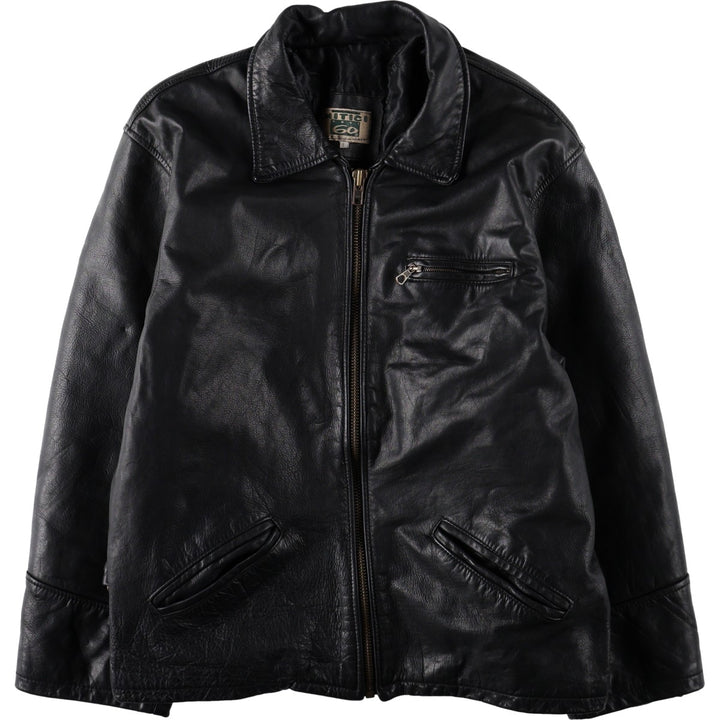 Mitici Anni 60 Leather Jacket, Made in Italy, Men's Size L (approx.) genuine leather black type Vintage Second Hand