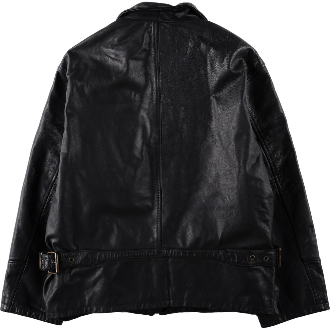 Mitici Anni 60 Leather Jacket, Made in Italy, Men's Size L (approx.) genuine leather black type Vintage Second Hand