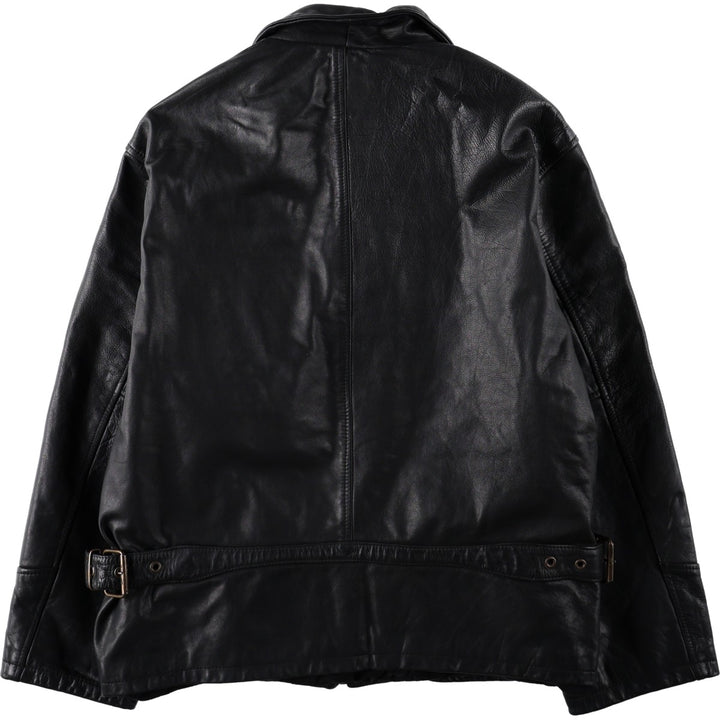 Mitici Anni 60 Leather Jacket, Made in Italy, Men's Size L (approx.) genuine leather black type Vintage Second Hand