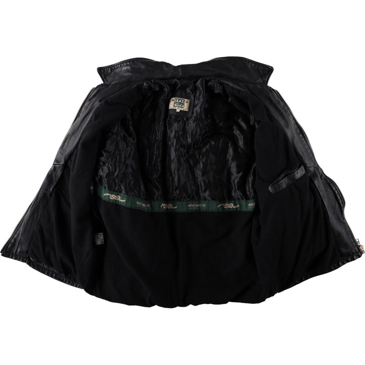 Mitici Anni 60 Leather Jacket, Made in Italy, Men's Size L (approx.) genuine leather black type Vintage Second Hand