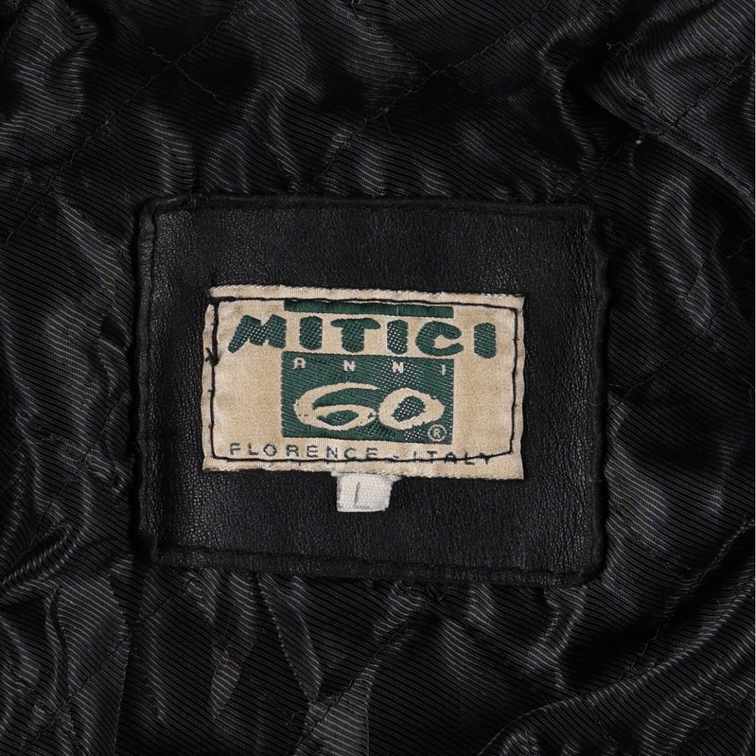 Mitici Anni 60 Leather Jacket, Made in Italy, Men's Size L (approx.) genuine leather black type Vintage Second Hand