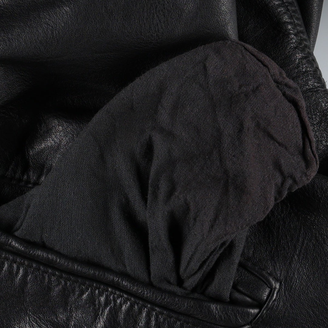 Mitici Anni 60 Leather Jacket, Made in Italy, Men's Size L (approx.) genuine leather black type Vintage Second Hand