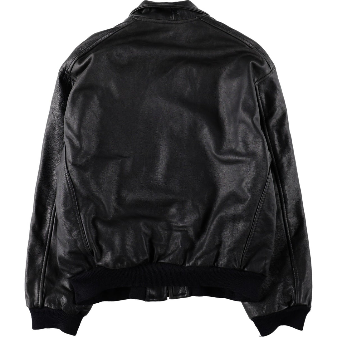 CHEVIGNON Leather Jacket, Men's Size L (approx.) Genuine Leather Cowhide black type Vintage Second Hand
