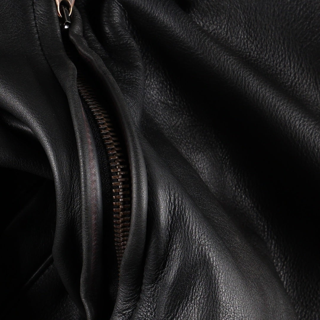 CHEVIGNON Leather Jacket, Men's Size L (approx.) Genuine Leather Cowhide black type Vintage Second Hand