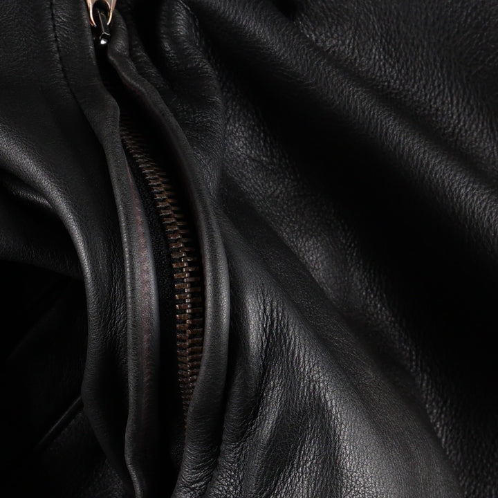 CHEVIGNON Leather Jacket, Men's Size L (approx.) Genuine Leather Cowhide black type Vintage Second Hand