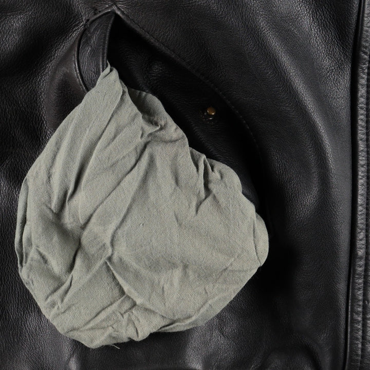 CHEVIGNON Leather Jacket, Men's Size L (approx.) Genuine Leather Cowhide black type Vintage Second Hand