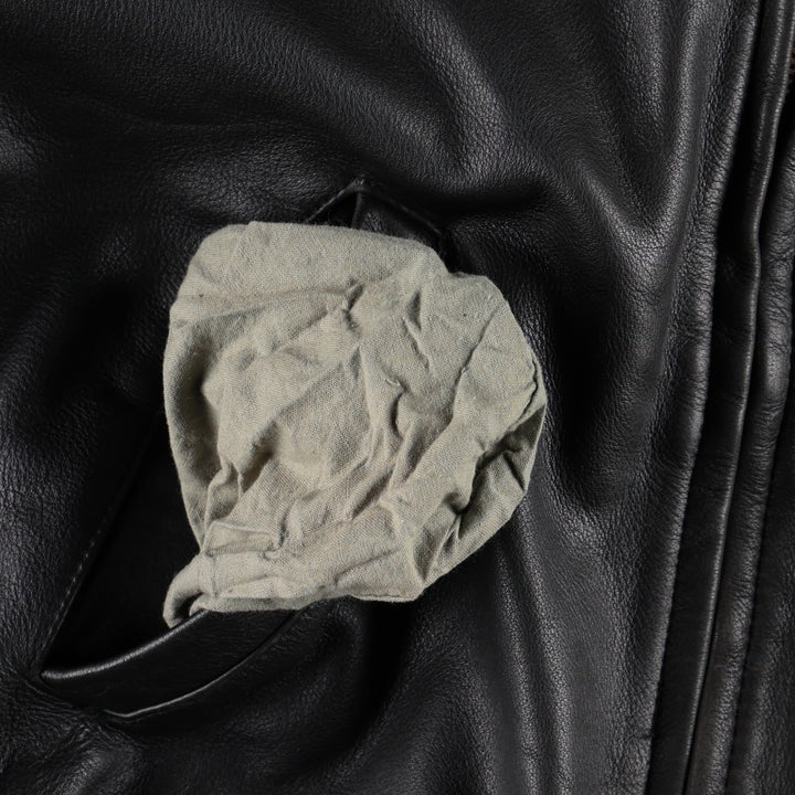CHEVIGNON Leather Jacket, Men's Size L (approx.) Genuine Leather Cowhide black type Vintage Second Hand