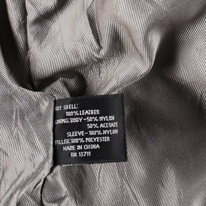 BRANDINI Swing Top Type Leather Blouson, Men's Size L (Equivalent), Padded genuine leather black type Vintage Second Hand