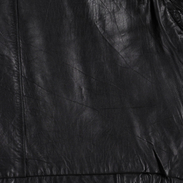 BRANDINI Swing Top Type Leather Blouson, Men's Size L (Equivalent), Padded genuine leather black type Vintage Second Hand
