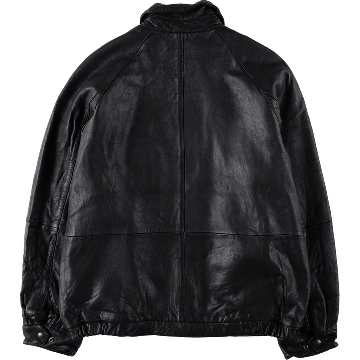 Liz Claiborne Swing Top Type Padded Leather Blouson, Men's Size L (approx.) Genuine Leather Lamb Leather black type Vintage Second Hand