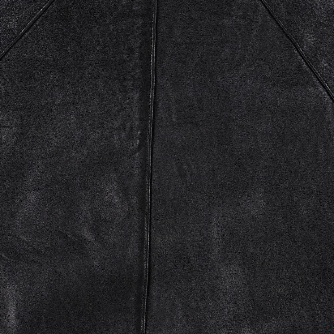 Liz Claiborne Swing Top Type Padded Leather Blouson, Men's Size L (approx.) Genuine Leather Lamb Leather black type Vintage Second Hand
