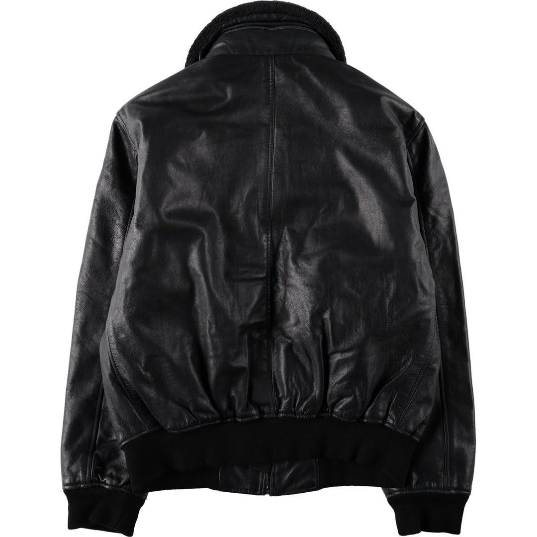 G-1 Type Leather Flight Jacket, Men's Size L unclear black type Vintage Second Hand