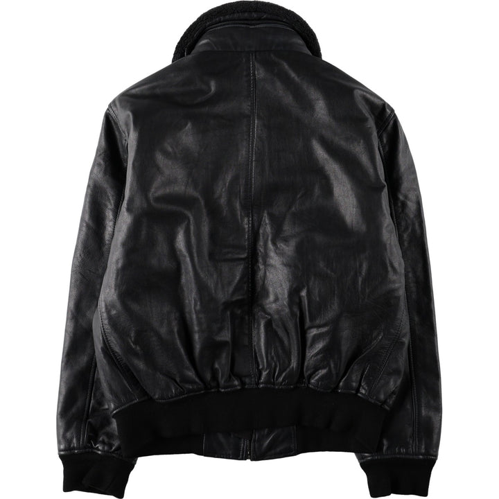 G-1 Type Leather Flight Jacket, Men's Size L unclear black type Vintage Second Hand