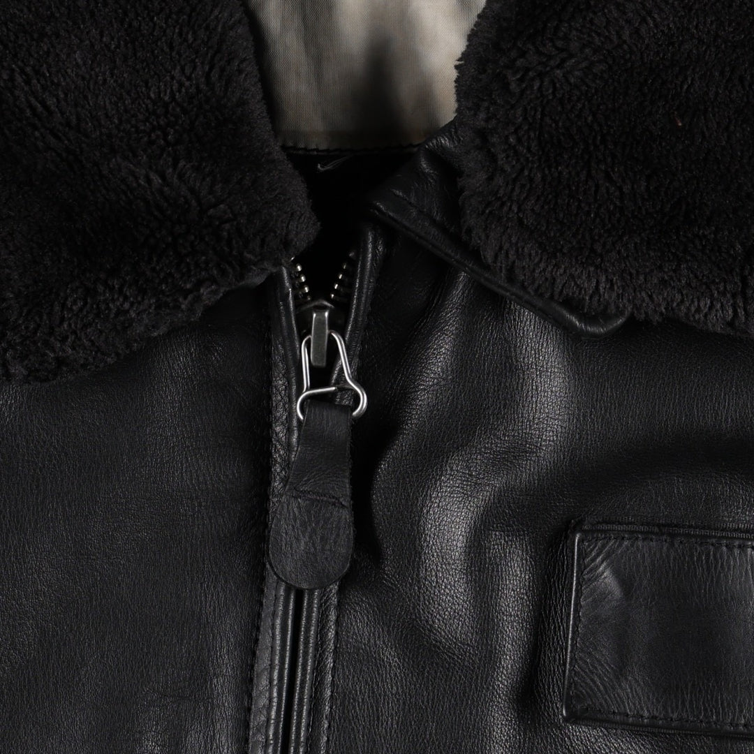 G-1 Type Leather Flight Jacket, Men's Size L unclear black type Vintage Second Hand