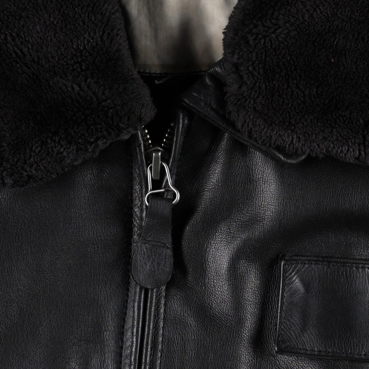 G-1 Type Leather Flight Jacket, Men's Size L unclear black type Vintage Second Hand
