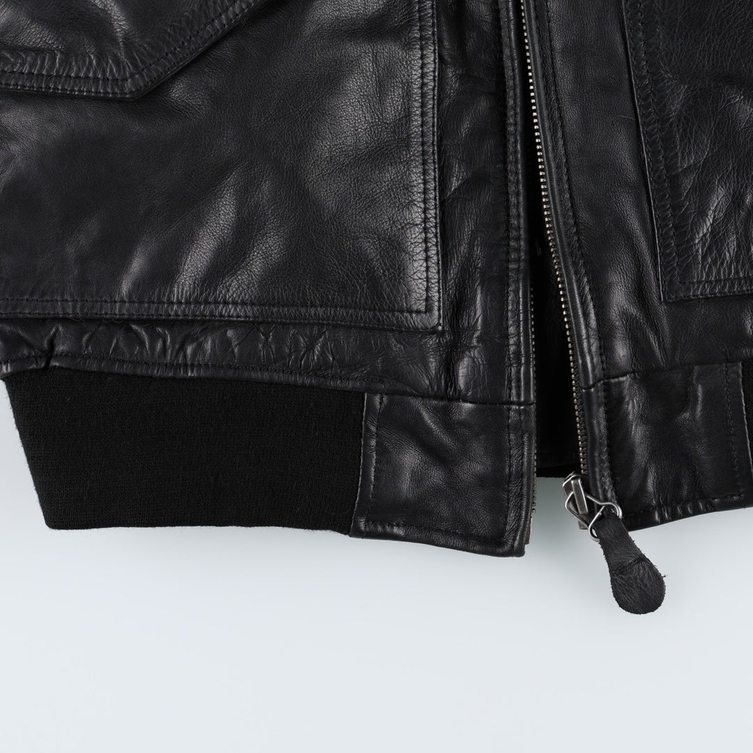 G-1 Type Leather Flight Jacket, Men's Size L unclear black type Vintage Second Hand