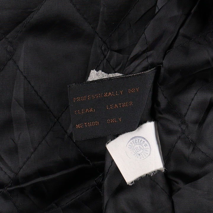 WEEKENDS MA-1 Type Leather Flight Jacket, Men's Size L (approx.) genuine leather black type Vintage Second Hand