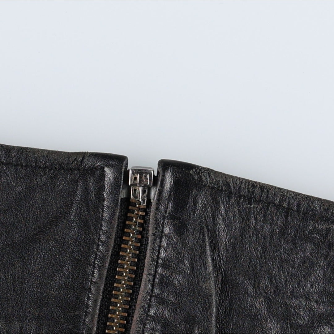 WEEKENDS MA-1 Type Leather Flight Jacket, Men's Size L (approx.) genuine leather black type Vintage Second Hand