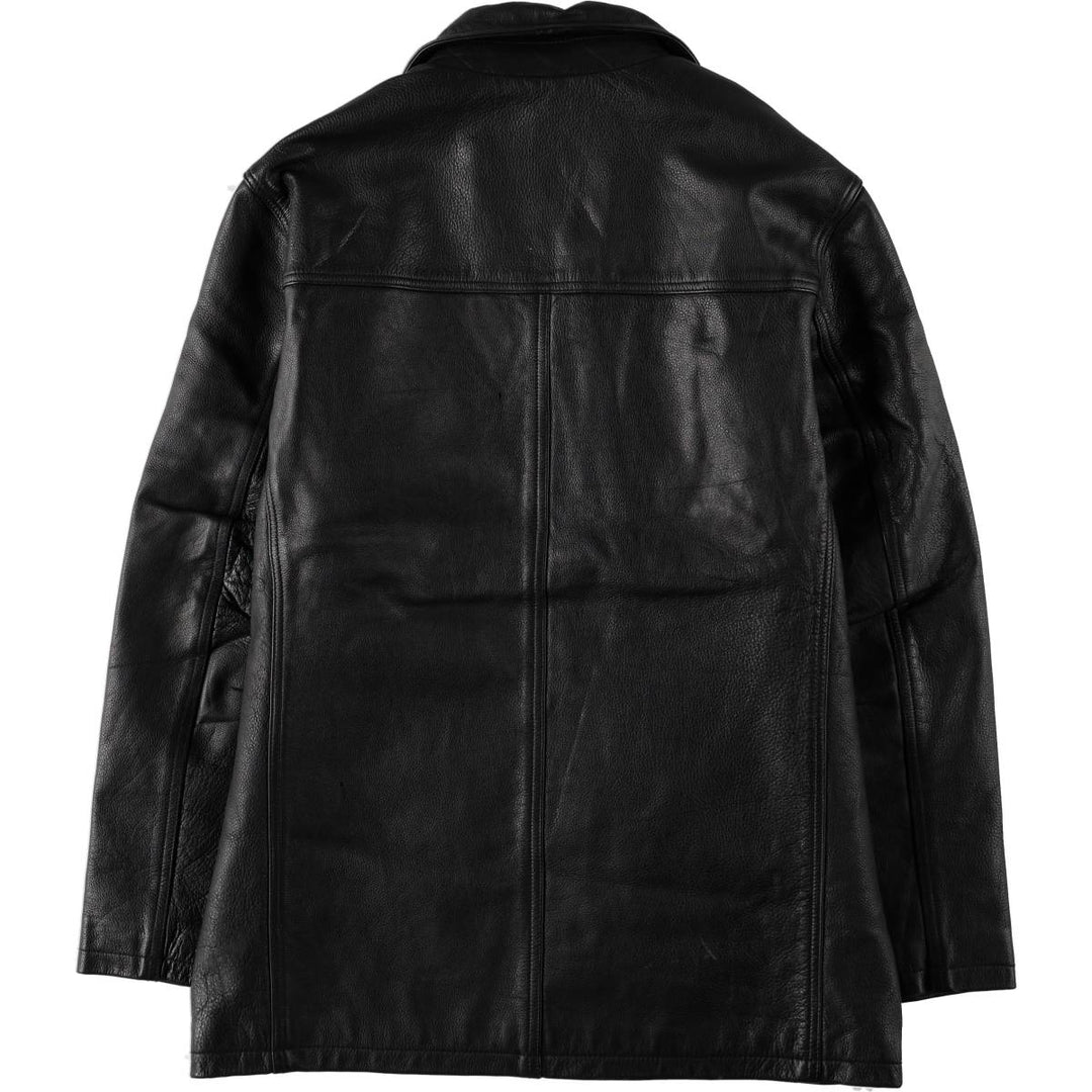 Oakwood Classic padded leather car coat, men's size M. genuine leather black type Vintage Second Hand