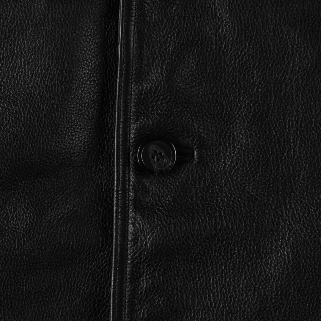 Oakwood Classic padded leather car coat, men's size M. genuine leather black type Vintage Second Hand