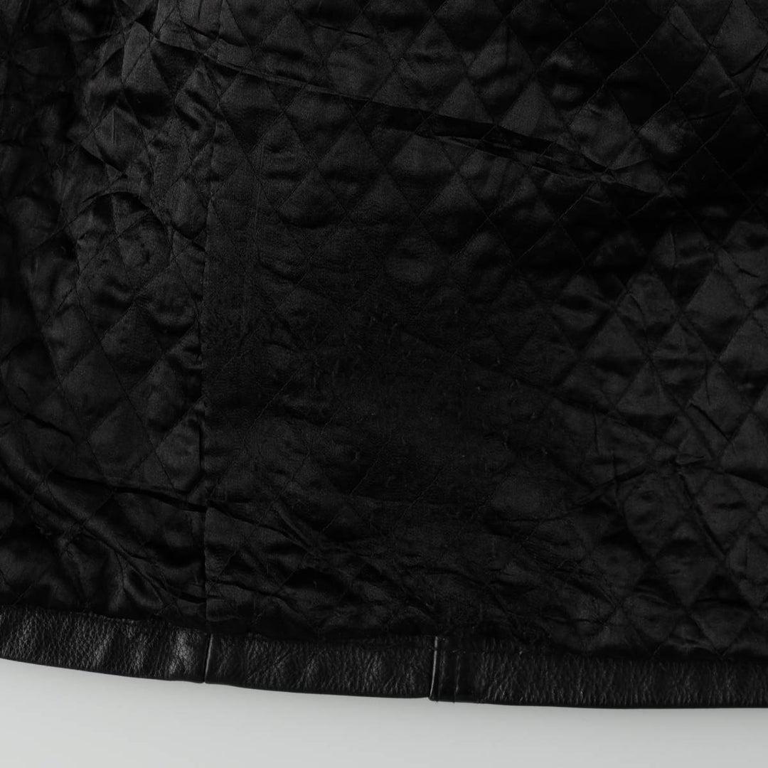 Oakwood Classic padded leather car coat, men's size M. genuine leather black type Vintage Second Hand