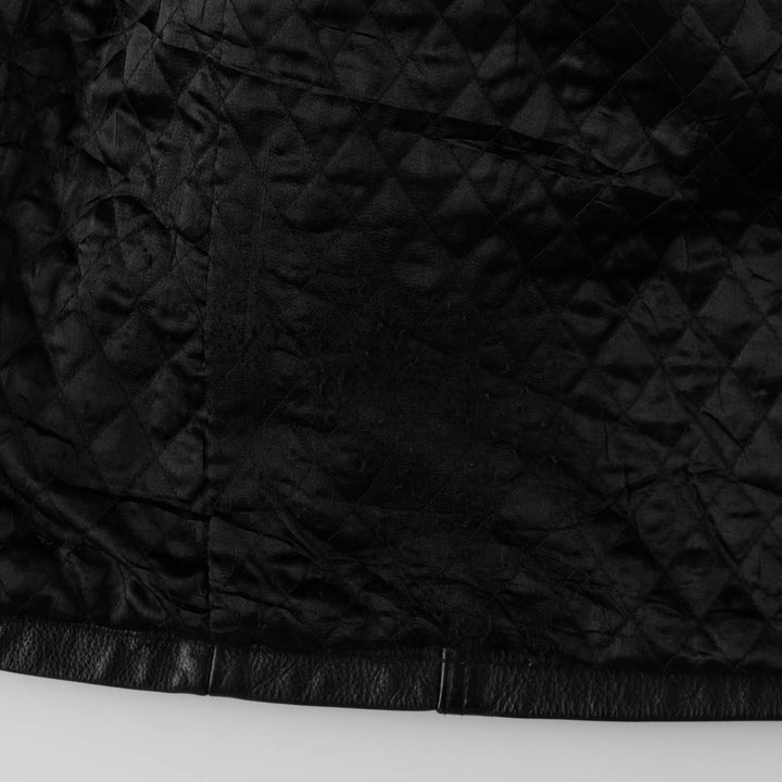 Oakwood Classic padded leather car coat, men's size M. genuine leather black type Vintage Second Hand