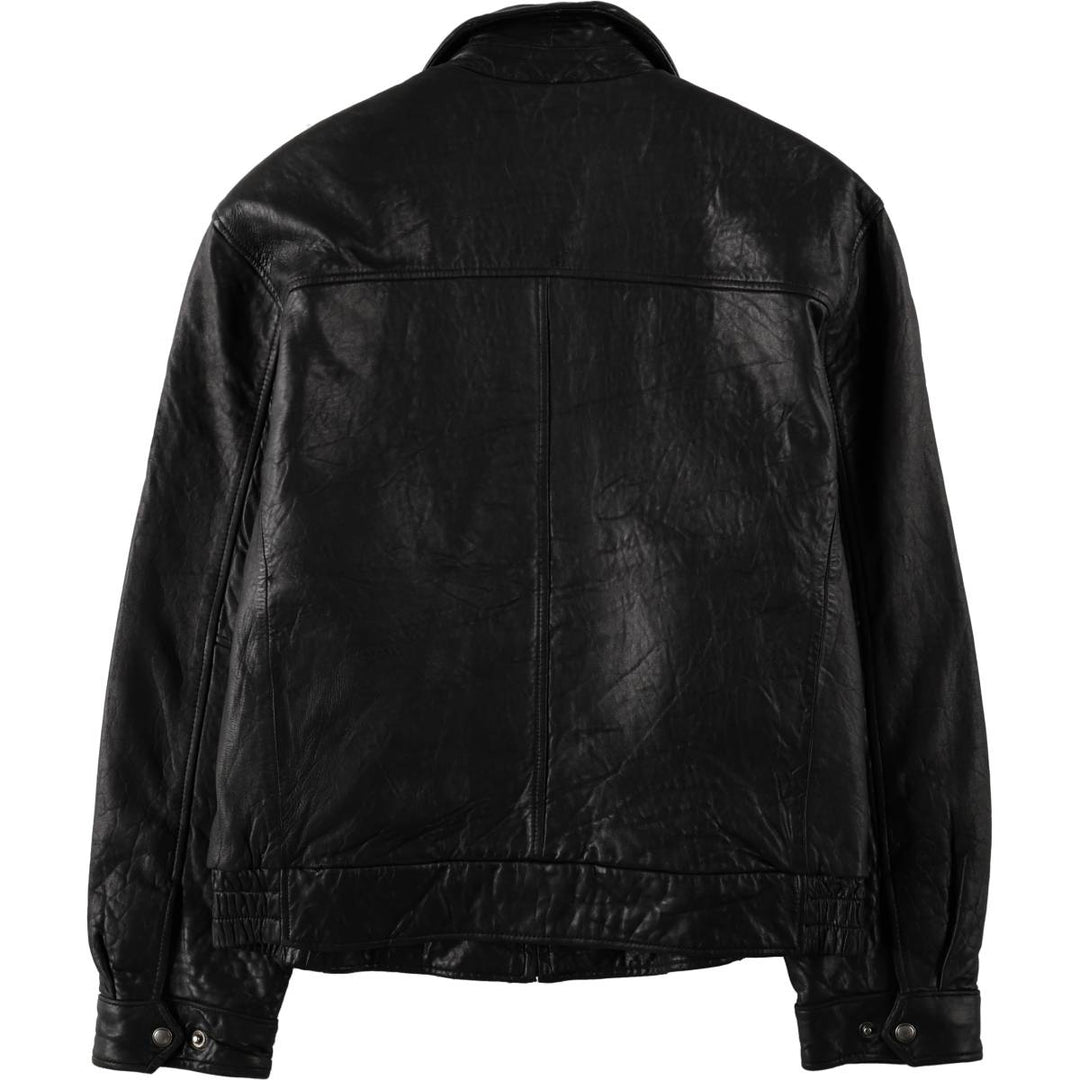 LONDON FOG Padded Leather Blouson, Men's Size L (approx.) genuine leather black type Vintage Second Hand