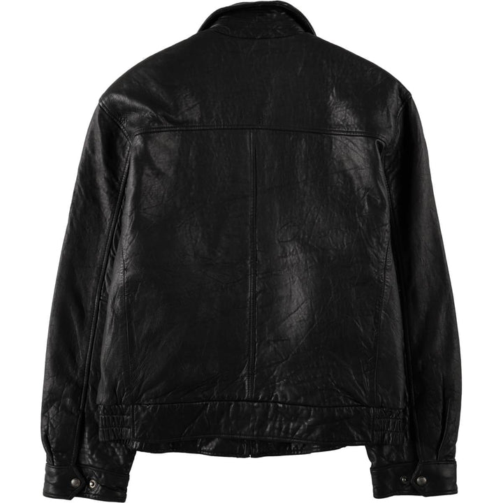 LONDON FOG Padded Leather Blouson, Men's Size L (approx.) genuine leather black type Vintage Second Hand