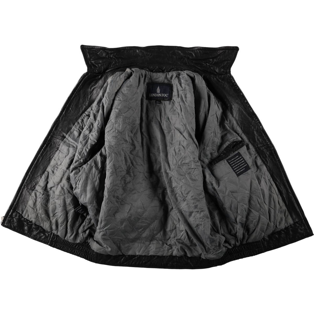 LONDON FOG Padded Leather Blouson, Men's Size L (approx.) genuine leather black type Vintage Second Hand