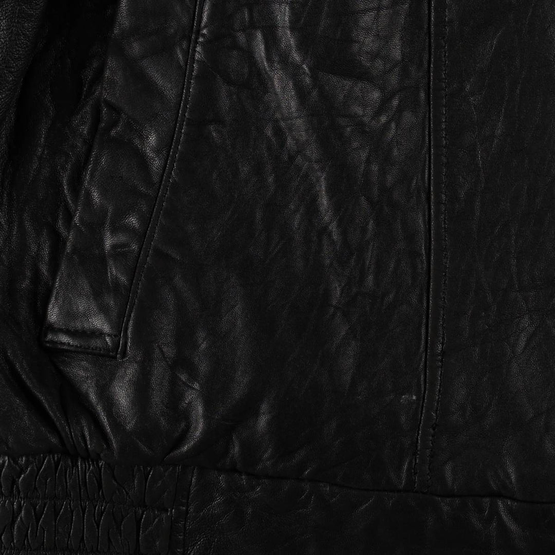 LONDON FOG Padded Leather Blouson, Men's Size L (approx.) genuine leather black type Vintage Second Hand