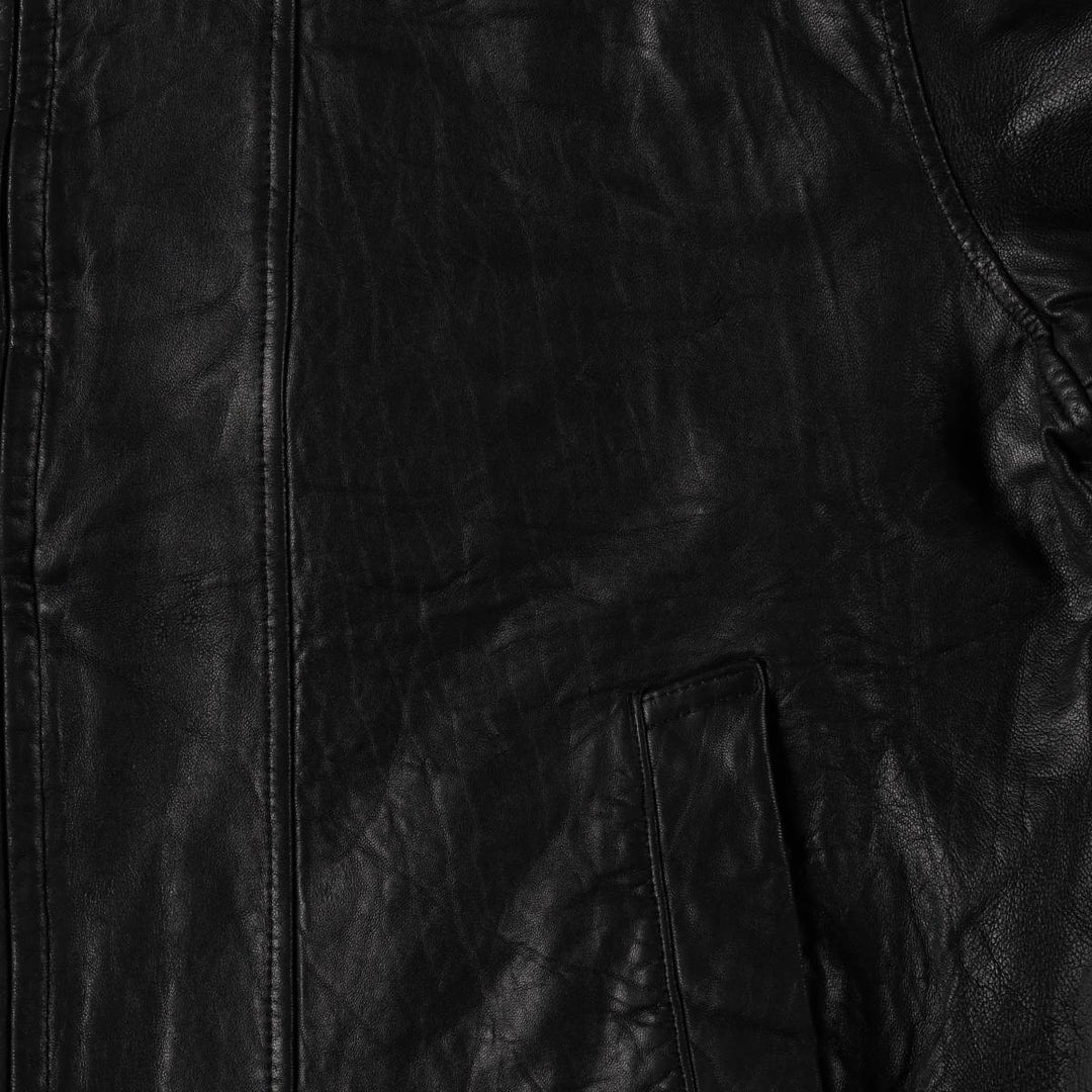 LONDON FOG Padded Leather Blouson, Men's Size L (approx.) genuine leather black type Vintage Second Hand