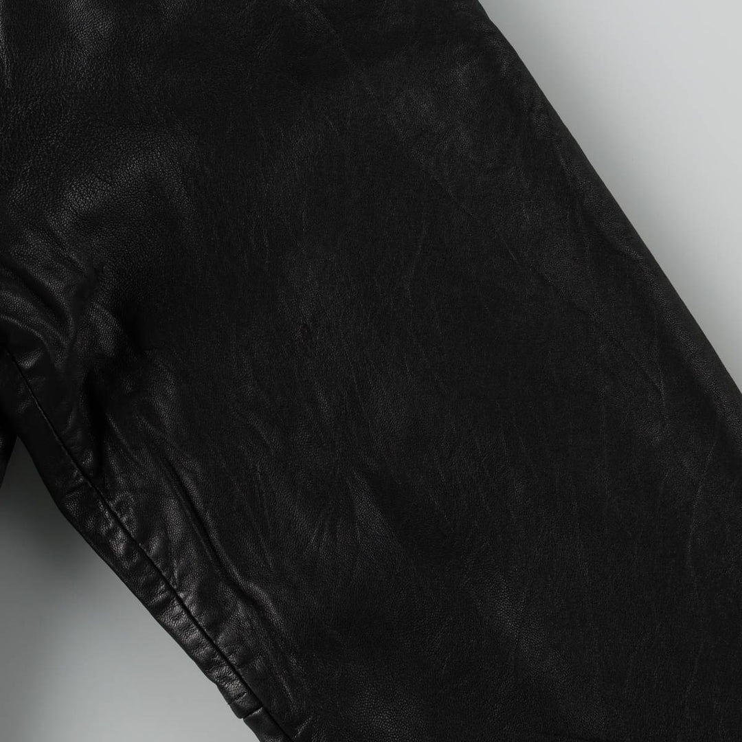 LONDON FOG Padded Leather Blouson, Men's Size L (approx.) genuine leather black type Vintage Second Hand