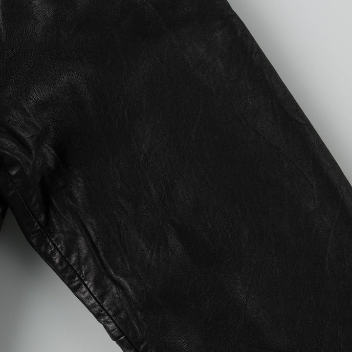 LONDON FOG Padded Leather Blouson, Men's Size L (approx.) genuine leather black type Vintage Second Hand