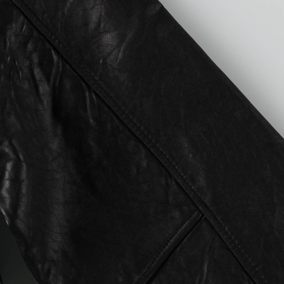 LONDON FOG Padded Leather Blouson, Men's Size L (approx.) genuine leather black type Vintage Second Hand