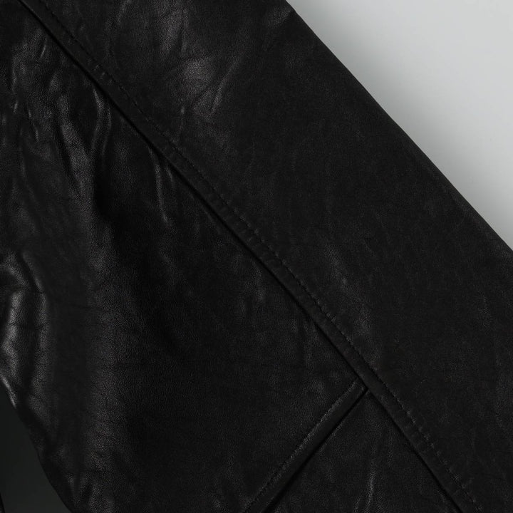 LONDON FOG Padded Leather Blouson, Men's Size L (approx.) genuine leather black type Vintage Second Hand